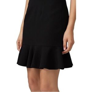 White House Black Market Black Drop Waist Flounce Ruffle Mini Skirt Size 10